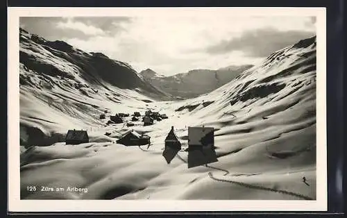 AK Zürs am Arlberg, Panorama im Schnee