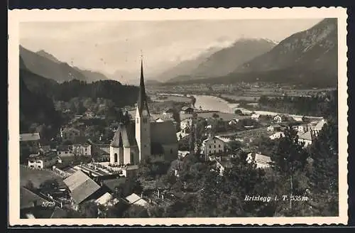 AK Brixlegg i. T., Panorama mit Kirche