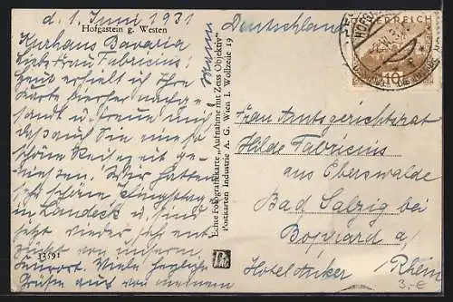 AK Hofgastein, Teilansicht mit Kirche gegen Westen