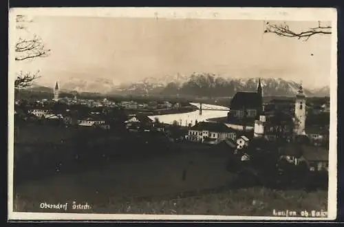 AK Oberndorf /Salzach, Teilansicht mit Kirche