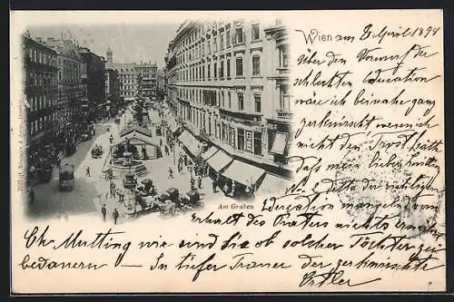 AK Wien, Am Graben mit Brunnen