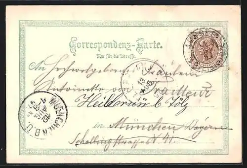 AK Aussee, Totalansicht mit Bergen