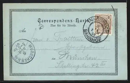 Mondschein-AK Innsbruck, Teilansicht mit Bergen