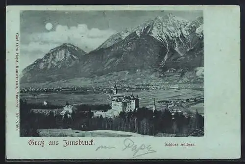 AK Innsbruck, Sicht zum Schloss Ambras