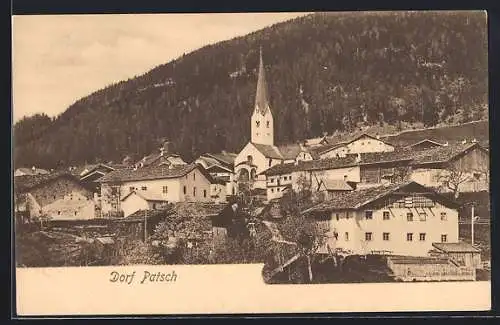 AK Patsch, Ortsansicht mit der Kirche