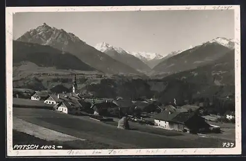 AK Patsch, Teilansicht mit Alpenpanorama