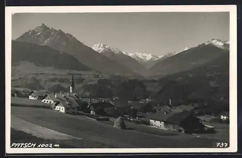 AK Patsch, Teilansicht mit Alpenpanorama