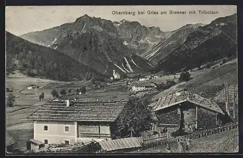 AK Obernberg am Brenner, Teilansicht mit Blick auf Tribulaun