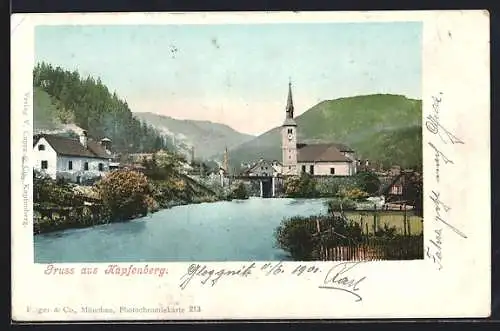 AK Kapfenberg, Ortsansicht mit der Kirche