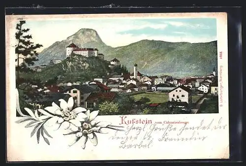 AK Kufstein, Ortsansicht vom Calvarienberge