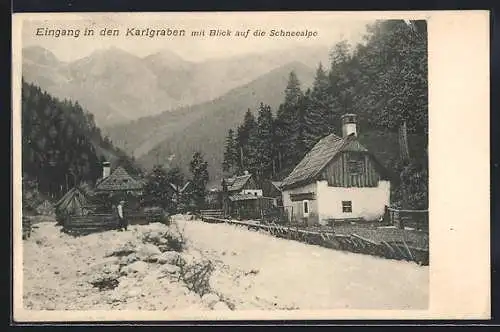 AK Karlgraben, Ortsansicht mit der Schneealpe