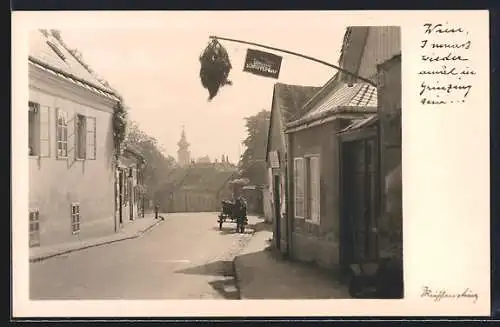 AK Wien, Grinzing, Gasthaus Grinzinger Schnapper mit Strassenpartie