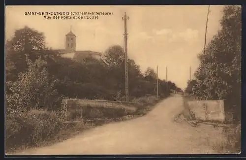 AK Saint-Bris-des-Bois, Vue des Ponts et de l`Église