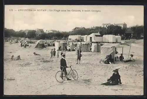 AK Royan, La Plage sous les Cabines à Saint Georges