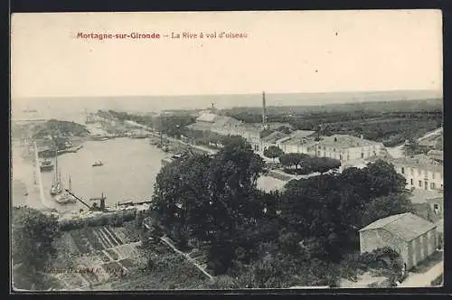 AK Mortagne-sur-Gironde, La Rive à vol d`oiseau