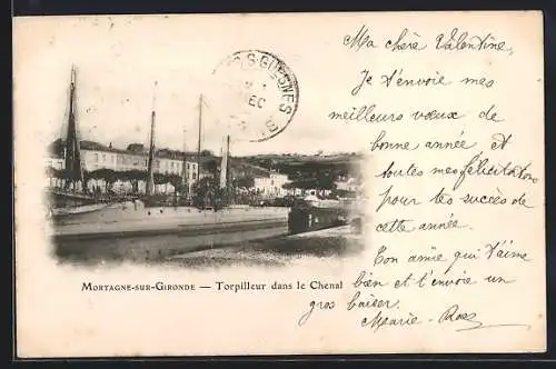 AK Mortagne-sur-Gironde, Torpilleur dans le Chenal