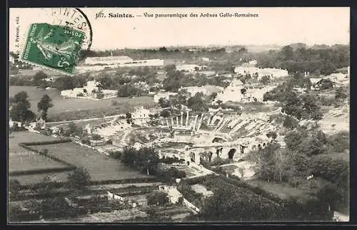 AK Saintes, Vue panoramique des Arènes Gallo-Romaines