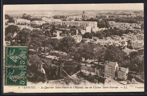 AK Saintes, Le Quartier Saint-Pierre et l`Hôpital, vus du Clocher Saint-Eutrope