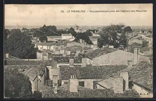 AK La Tremblade, Vue panoramique prise des Clochers vers Marennes