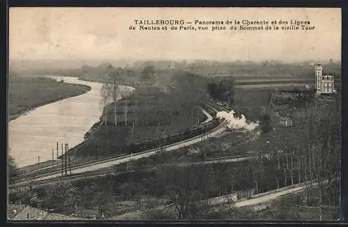 AK Taillebourg, Panorama de la Charente et des Lignes de Nantes et de Paris, vue prise du Sommet de la vieille Tour