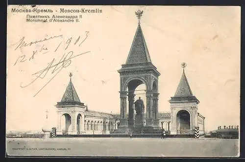 AK Moscou-Kremlin, Monument d`Alexandre II.