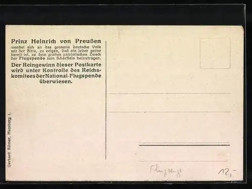 Künstler-AK National-Flugspende 1912, Ritter mit Fahne, Flugzeuge