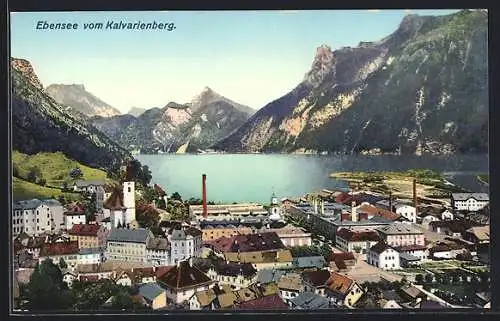 AK Ebensee, Panorama vom Kalvarienberg