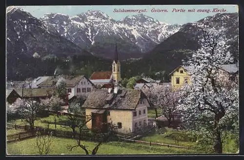 AK Goisern /Salzkammergut, Partie mit evang. Kirche