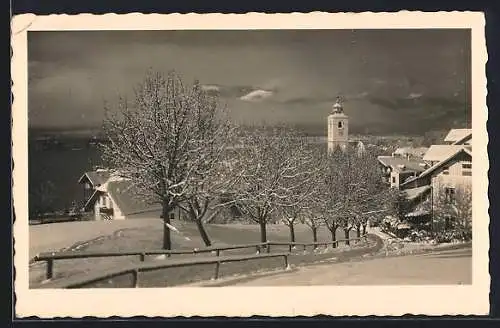 AK St. Wolfgang im Salzkammergut, Ortspartie im Schnee