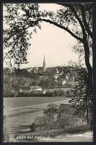 AK Bad Hall /O. Oe., Teilansicht mit Kirche