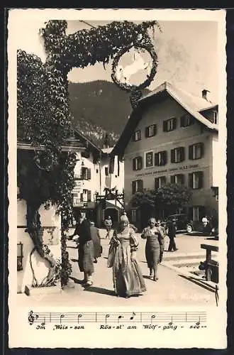 AK St. Wolfgang, Gasthof zum weissen Rössl und Gasthaus zum weissen Hirschen