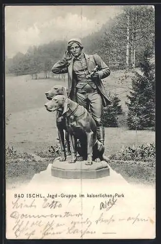 AK Bad Ischl, Jagd-Gruppe im kaiserlichen Park