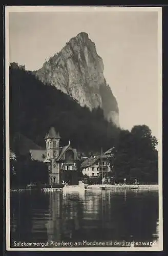 AK Plomberg am Mondsee, Salzkammergut, Uferpartie mit der Drachenwand