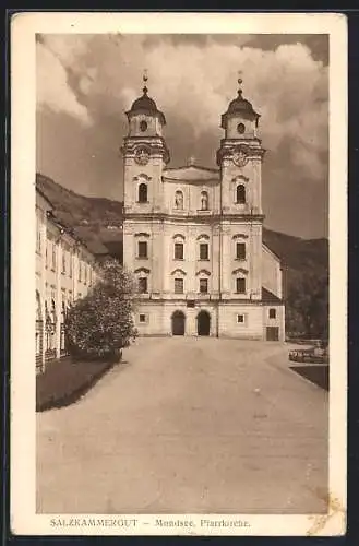 AK Mondsee /Salzkammergut, Partie an der Pfarrkirche