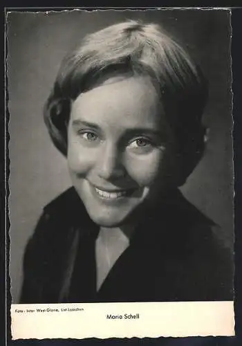 AK Schauspielerin Maria Schell, Portrait von vorn