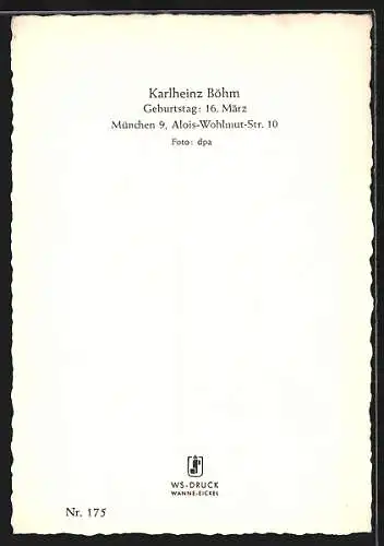 AK München, Schauspieler Karlheinz Böhm im Frack mit Fliege