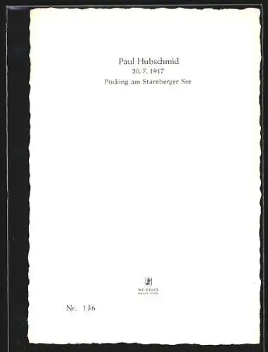 AK Schauspieler Paul Hubschmid zur Seite blickend