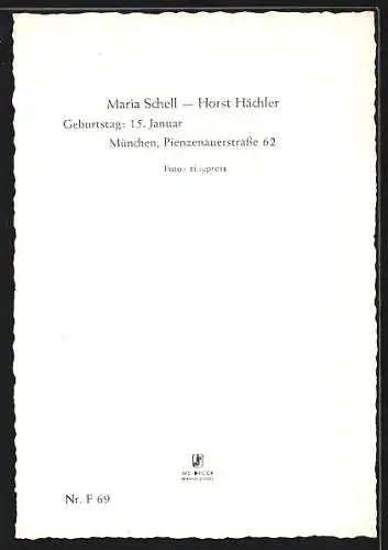 AK Schauspielerin Maria Schell mit dem Schauspieler Horst Hächler