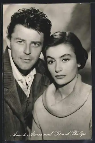 AK Schauspieler Anouk Aimee und Gèrard Philipe in dem Film Montparnasse 19