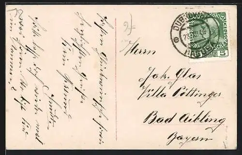 Foto-AK RPH SBW: Mädchen mit Mistelzweig und Neujahrsgruss