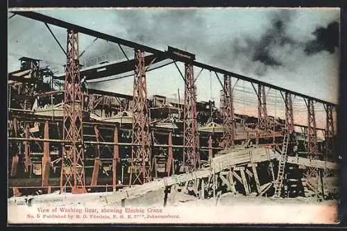 AK Johannesburg, Diamond Mine, View of Washing Gear, showing Electric Crane