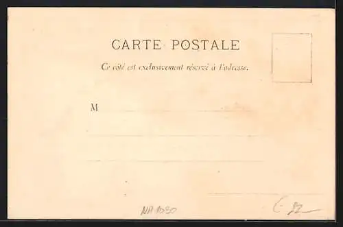 Lithographie Monte Carlo, Teilansicht der Stadt