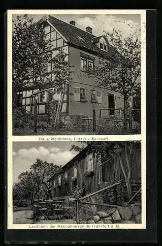 AK Lützel i. Spessart, Hotel Haus Waldfriede, Landheim der Karmeliterschule Frankfurt a. M.