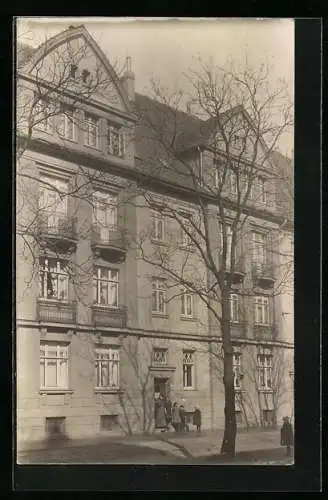 Foto-AK Kleefeld, Fichtestrasse mit Anwohnern 1915