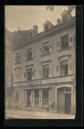 Foto-AK Freiburg /Br., Bäckerei Carl Eiermann 1911