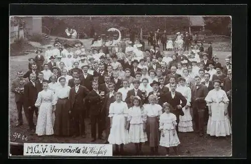 Foto-AK Freital, MGV Unterweissig 1906, Sängerfest