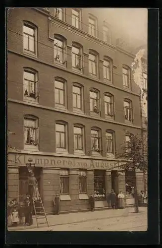 Foto-AK Hannover-Linden, Klempnerei August Piepho, 1918