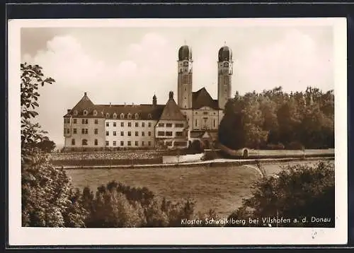 AK Vilshofen, Partie mit Blick auf das Kloster Schweiklberg