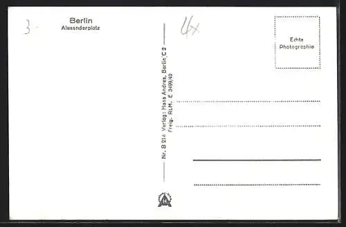 AK Berlin, Alexanderplatz mit Kaufhaus Hertie und Strassenbahn