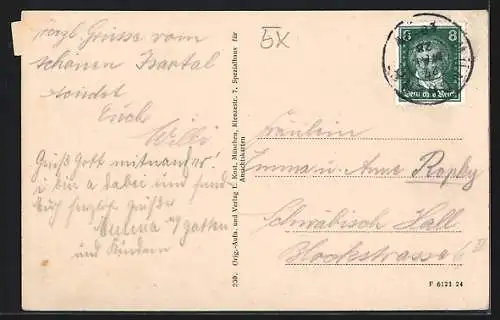 AK Grünwald im Isartal, Landschafts-Idyll beim Brückenwirt